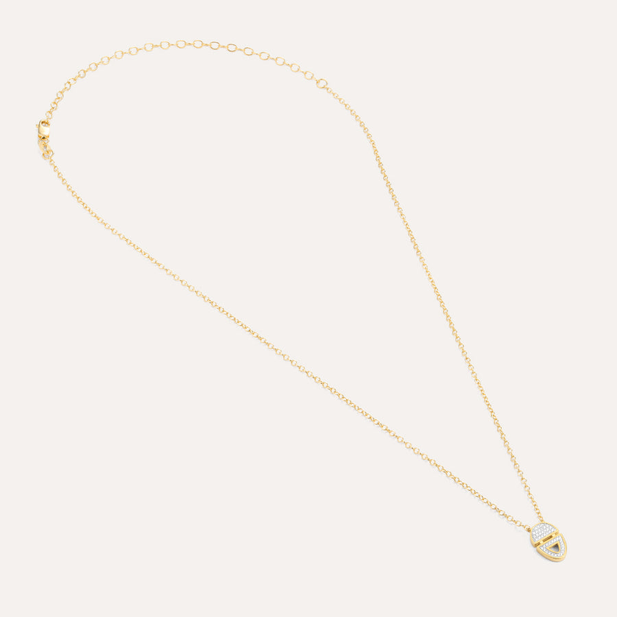 Half-Full Oval Pendant Necklace