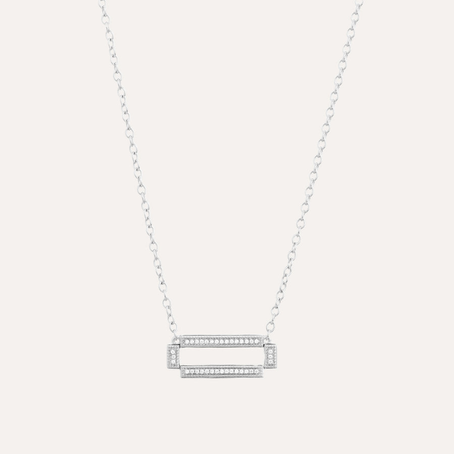 Four Bar Rectangle Pendant Necklace