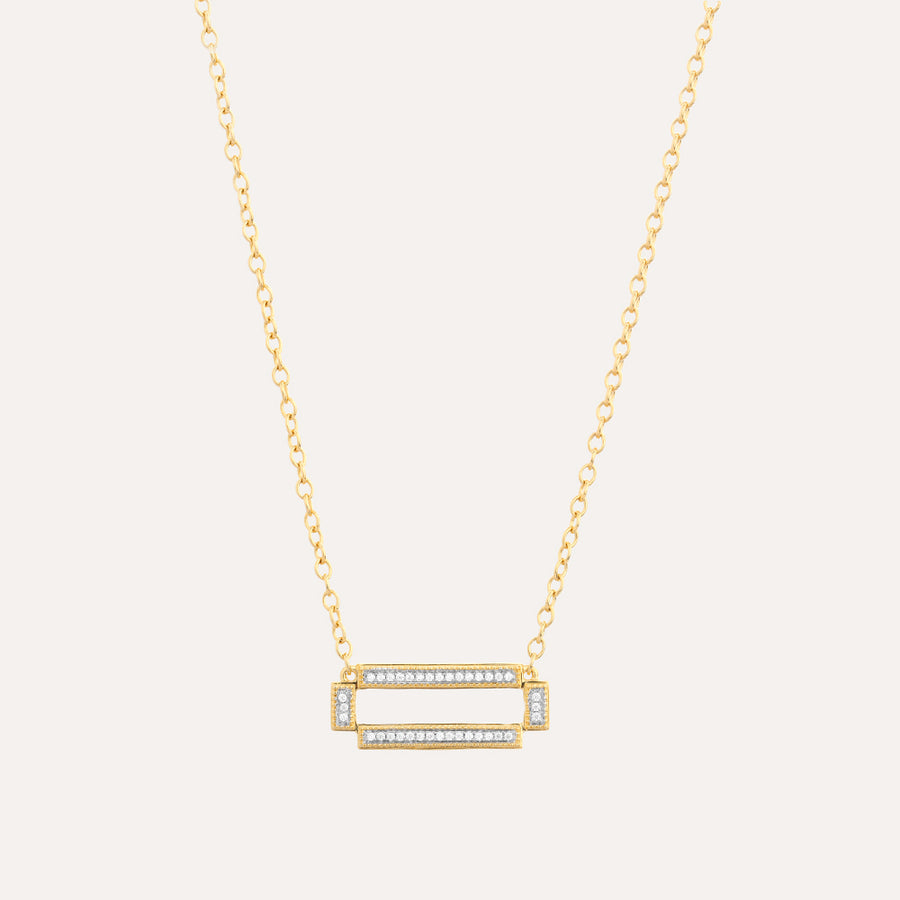 Four Bar Rectangle Pendant Necklace