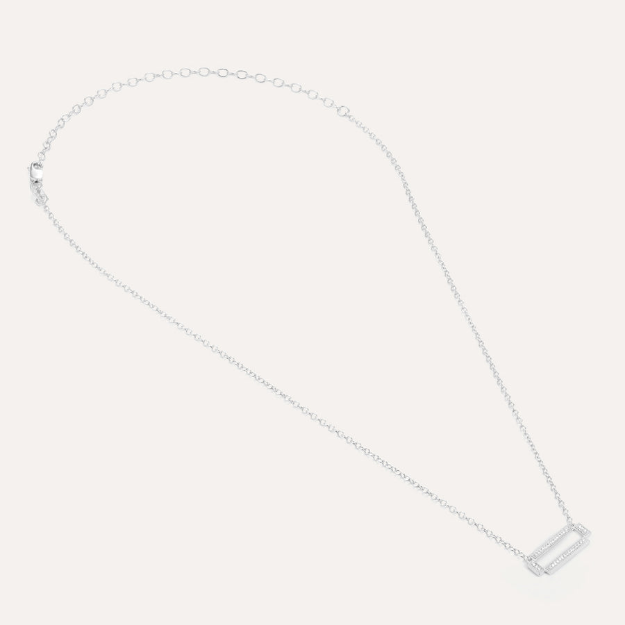 Four Bar Rectangle Pendant Necklace