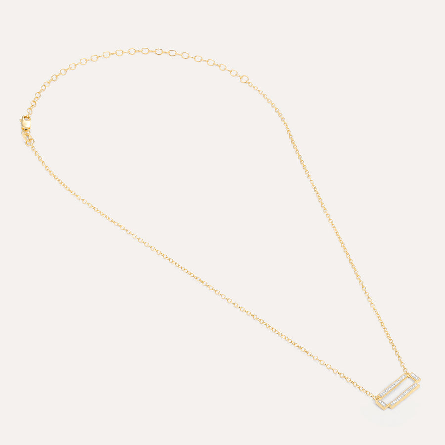 Four Bar Rectangle Pendant Necklace