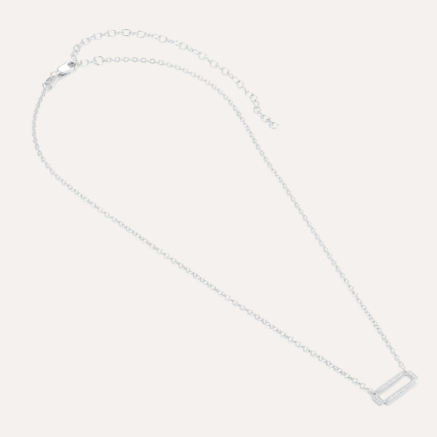 Four Bar Rectangle Pendant Necklace