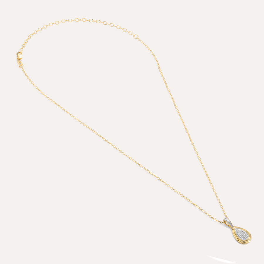 Gold Rim Raindrop Pendant Necklace