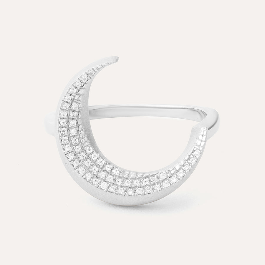 Crescent Moon Statement Ring