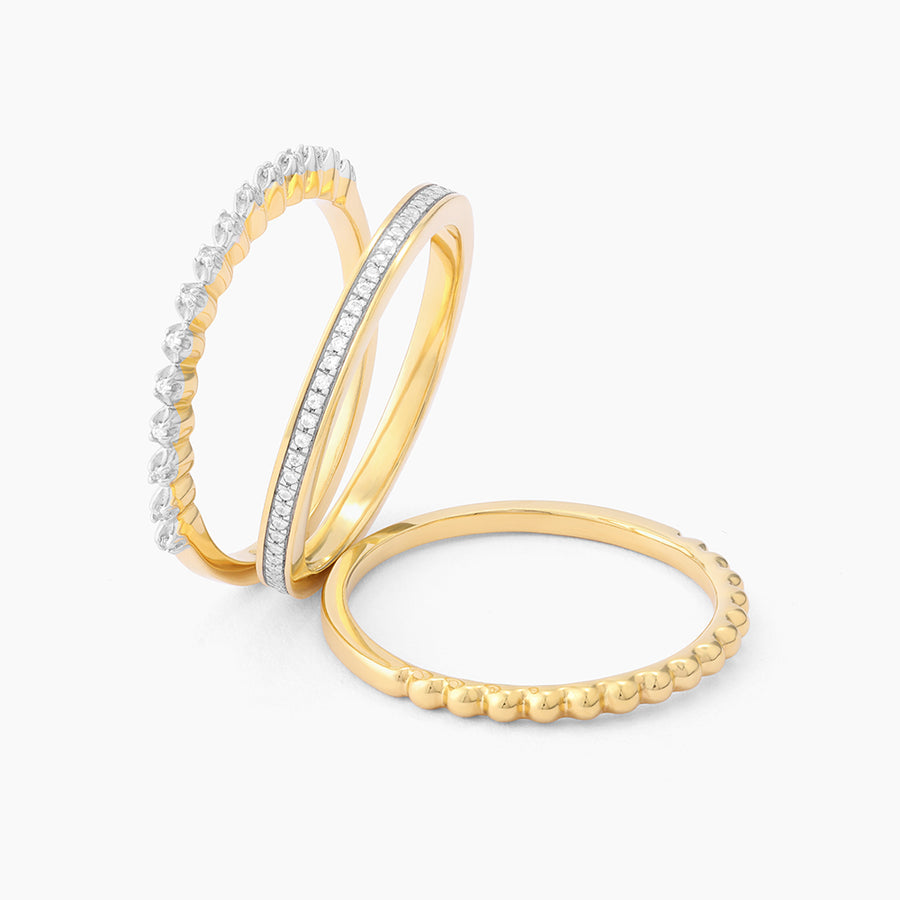 Diamonds and Bubbles of Gold Stackable Ring