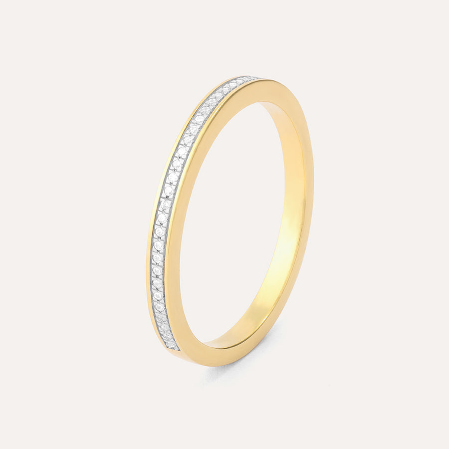 Diamonds and Bubbles of Gold Stackable Ring