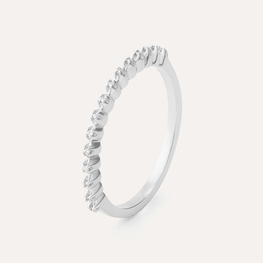 Diamonds and Bubbles of Gold Stackable Ring