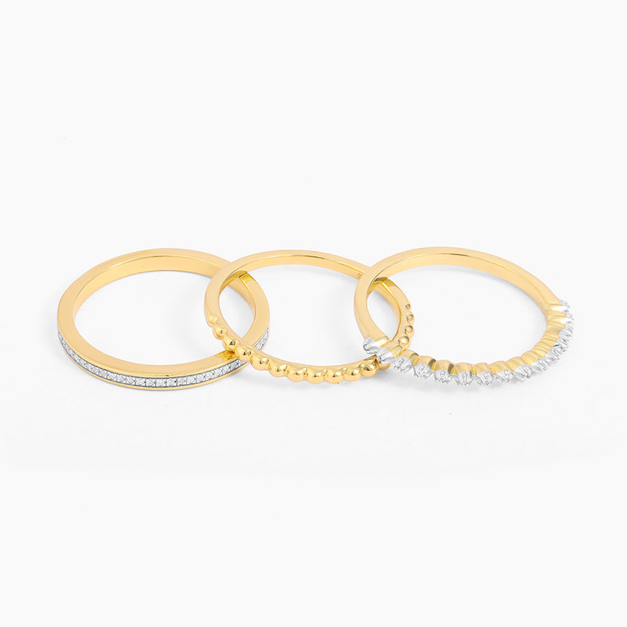 Diamonds and Bubbles of Gold Stackable Ring