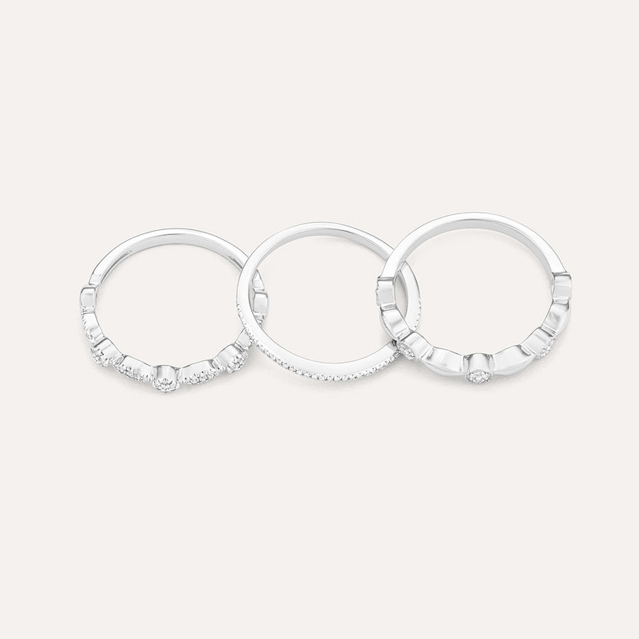 Shiny Three Stackable Ring