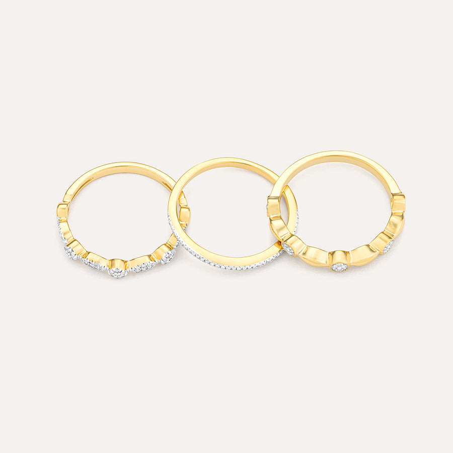 Shiny Three Stackable Ring