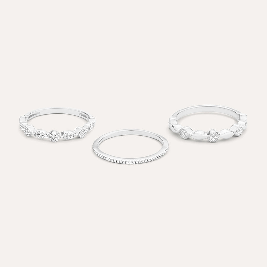 Shiny Three Stackable Ring