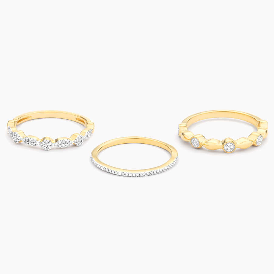 Shiny Three Stackable Ring