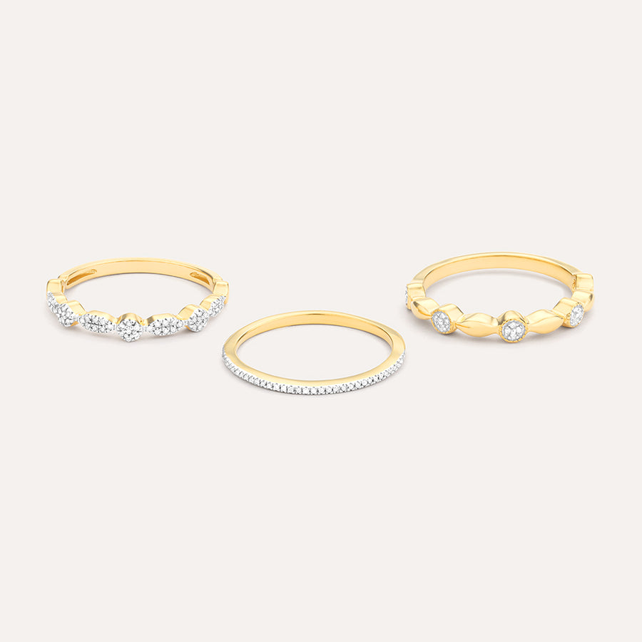 Shiny Three Stackable Ring