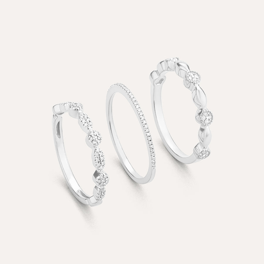 Shiny Three Stackable Ring