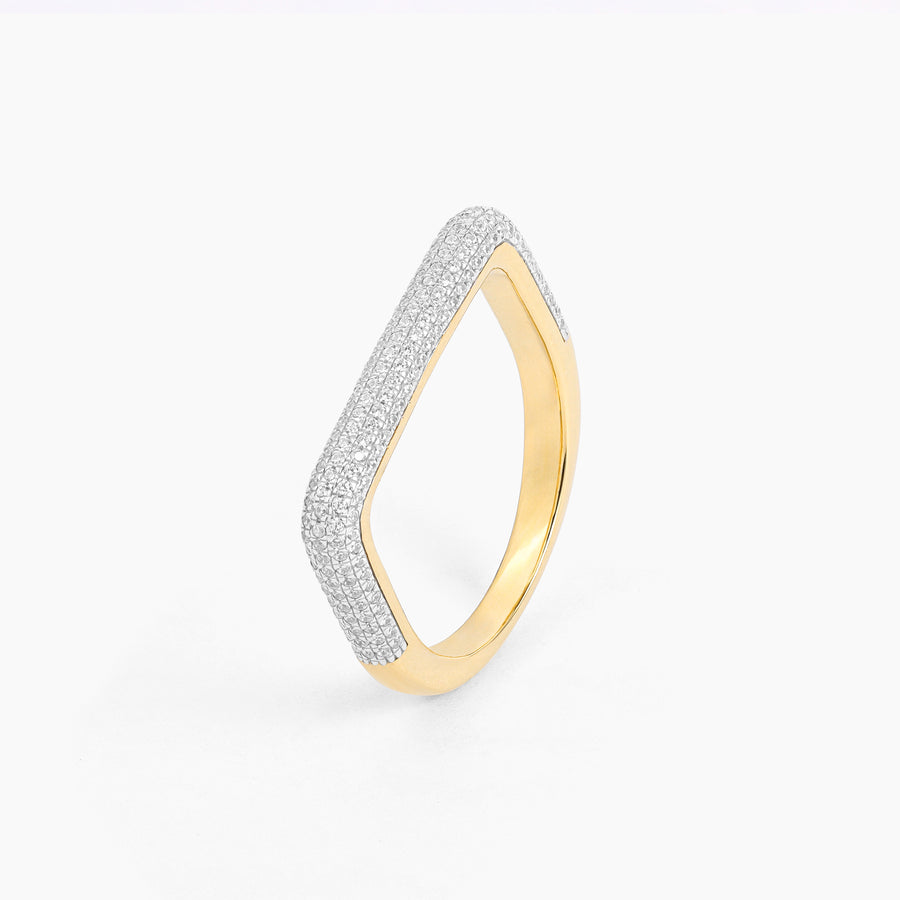 Curved Diamond Bar Stackable Ring