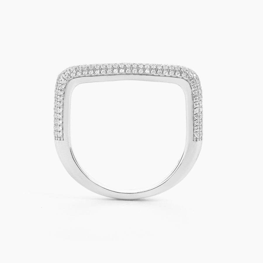 Curved Diamond Bar Stackable Ring