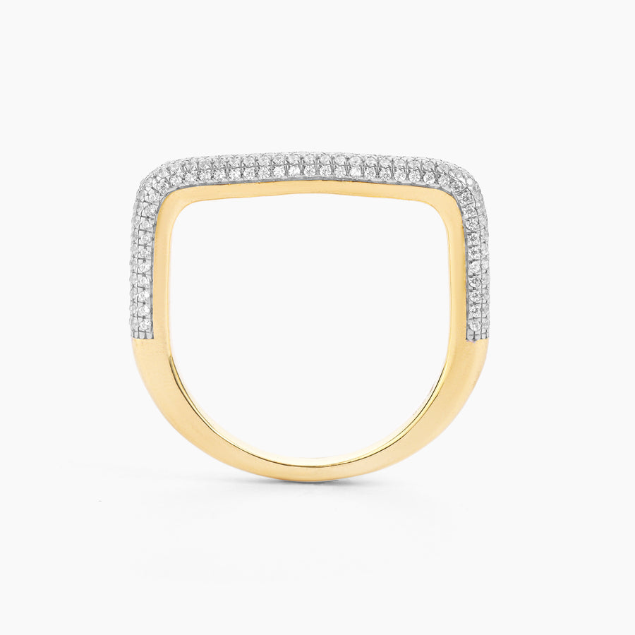 Curved Diamond Bar Stackable Ring