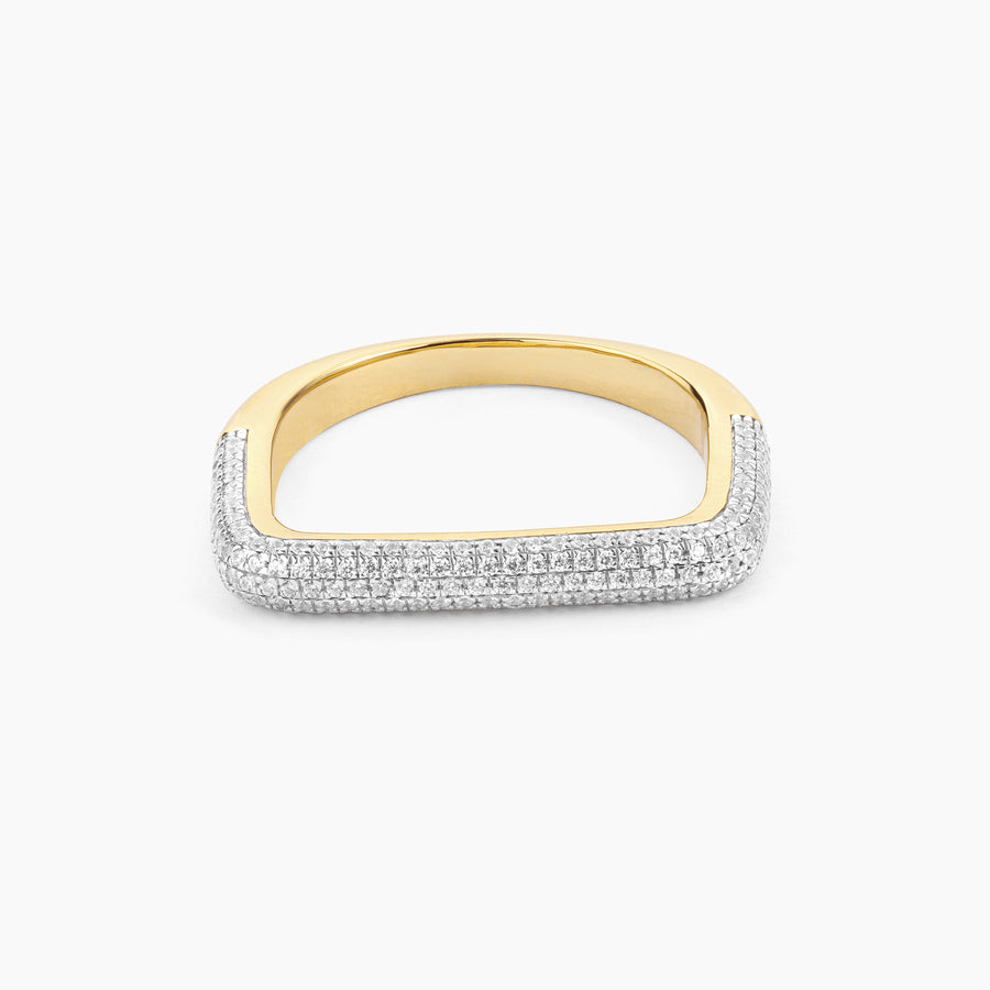 Curved Diamond Bar Stackable Ring