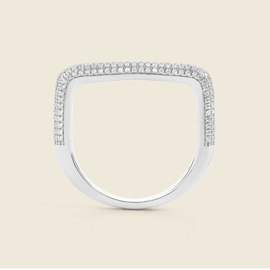 Curved Diamond Bar Stackable Ring