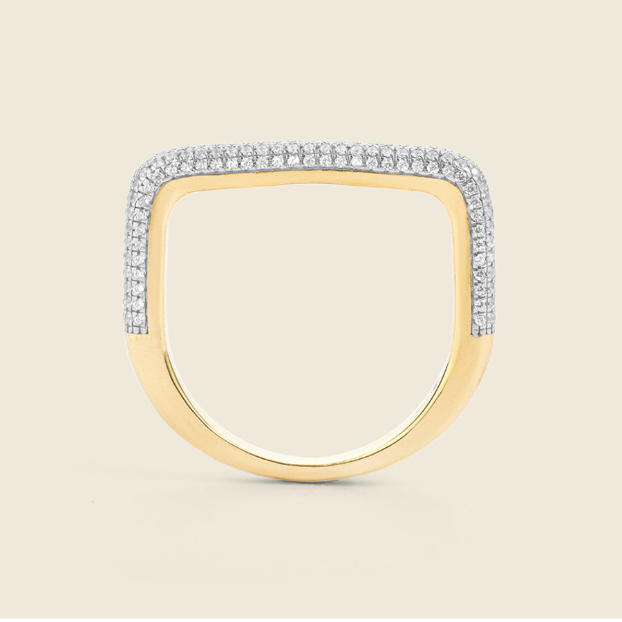 Curved Diamond Bar Stackable Ring