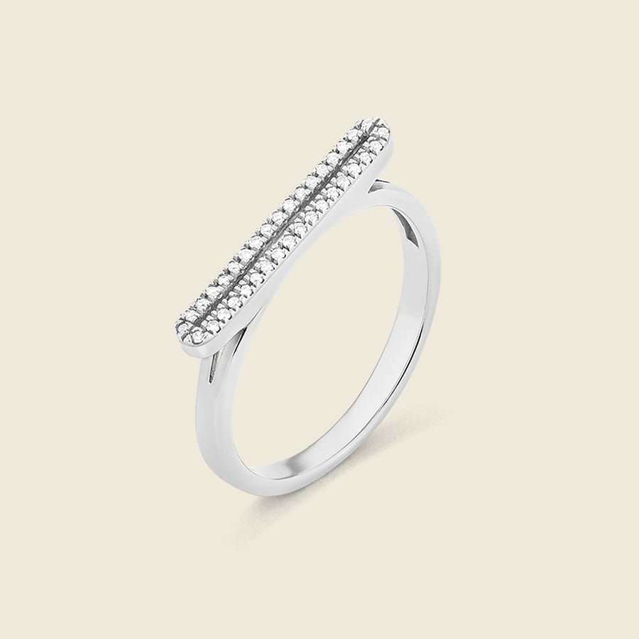 Double Stack Diamond Bar Statement Ring