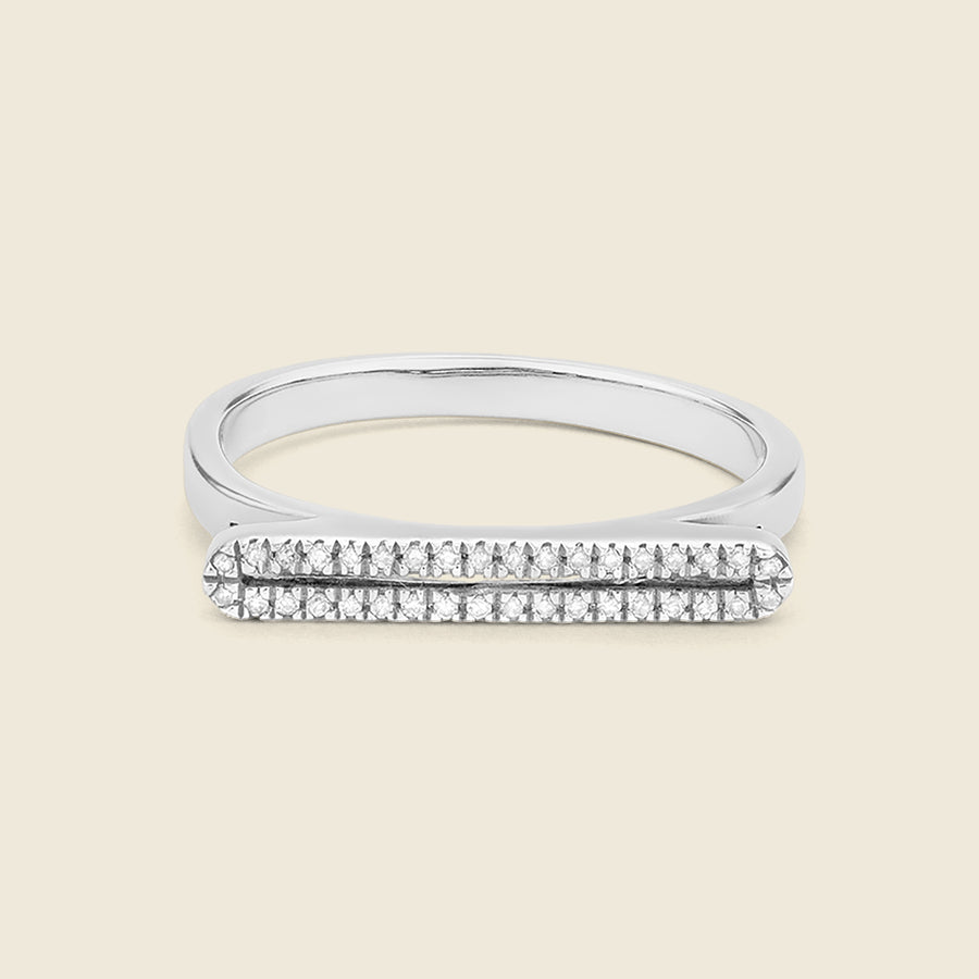 Double Stack Diamond Bar Statement Ring