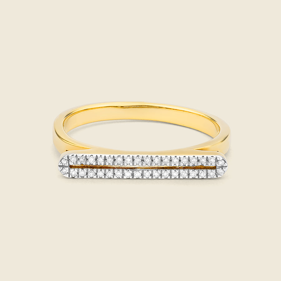 Double Stack Diamond Bar Statement Ring