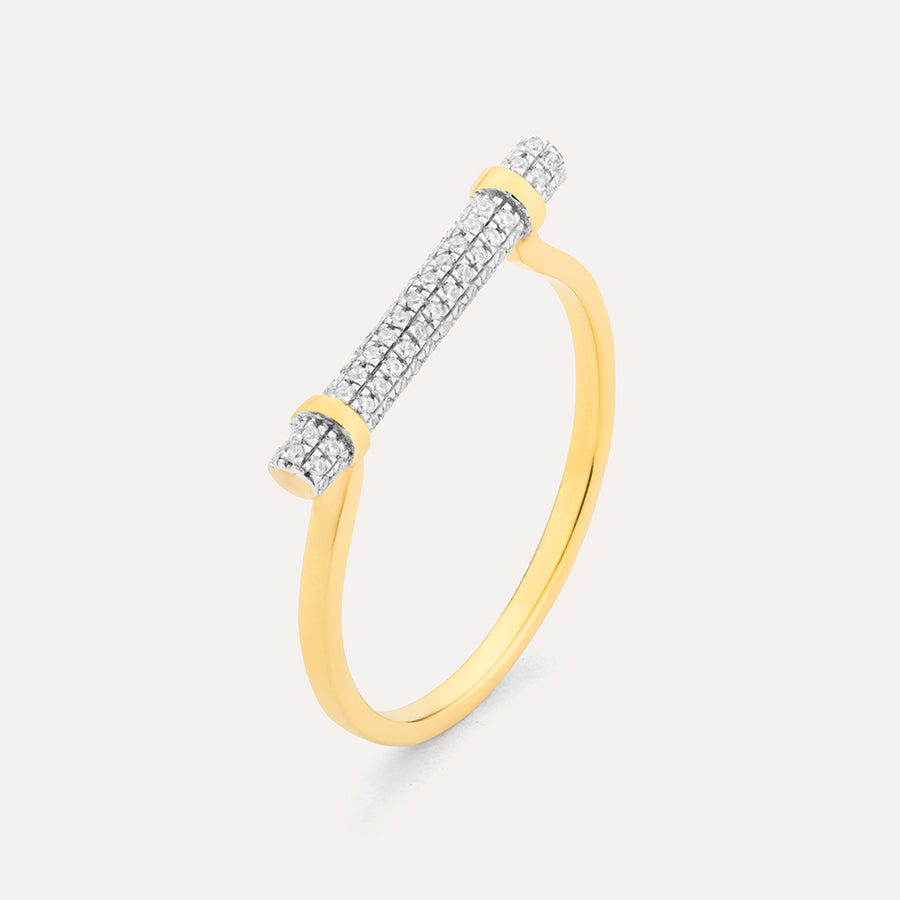 Diamond Log Statement Ring