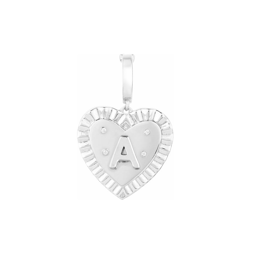 "A" Heart Amulet Charm