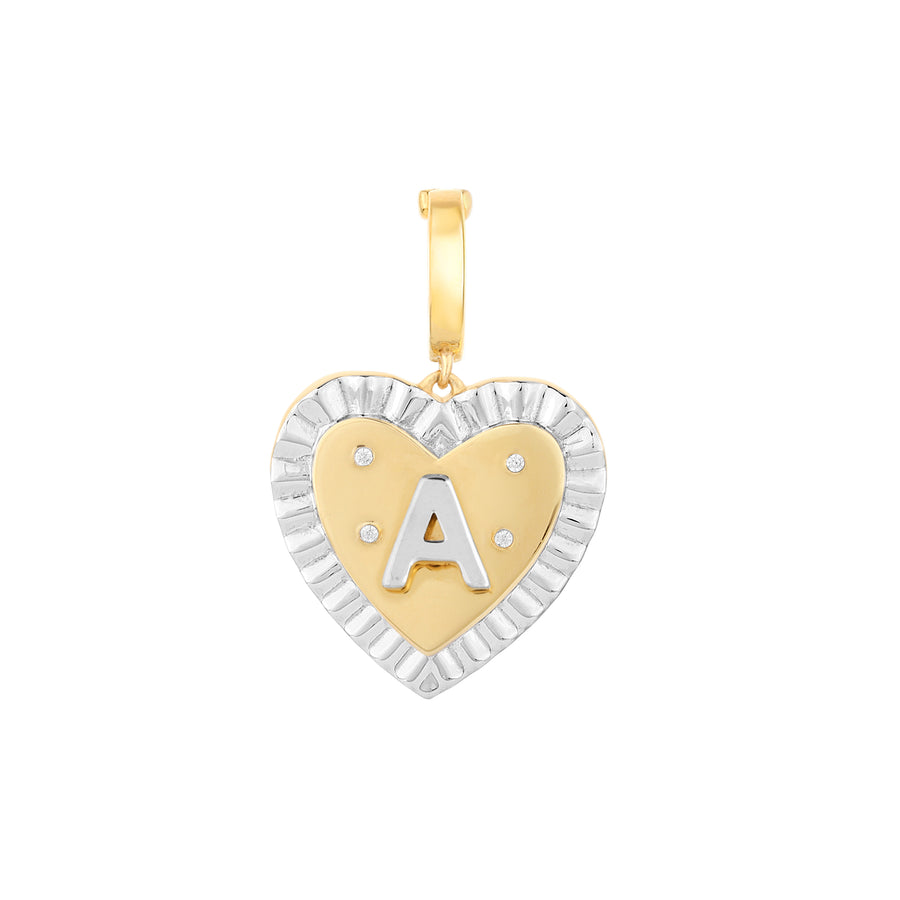 "A" Heart Amulet Charm