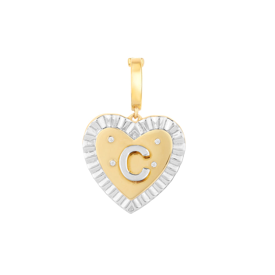 "C" Heart Amulet Charm