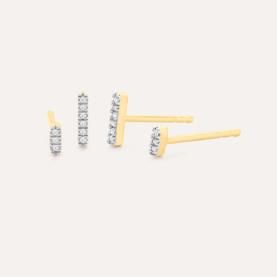 Double Bar Stud Earrings