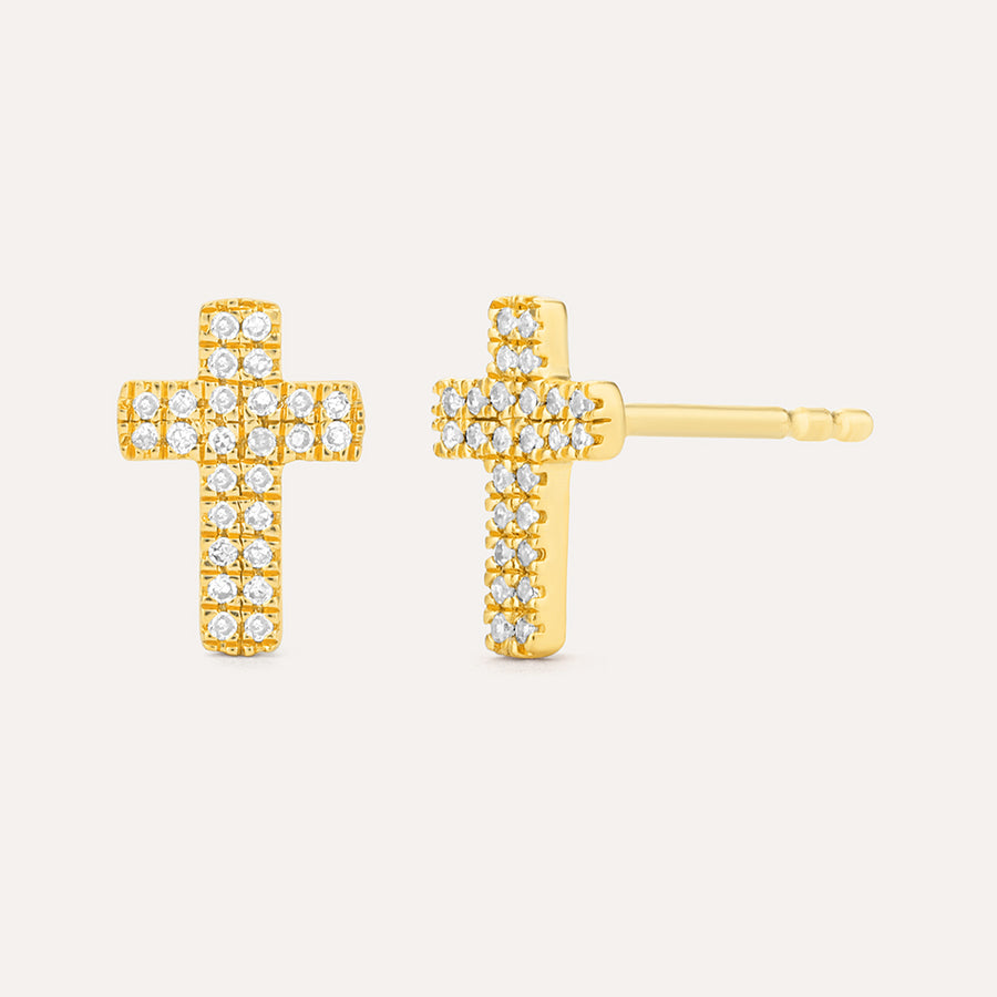 Small Cross Stud Earrings