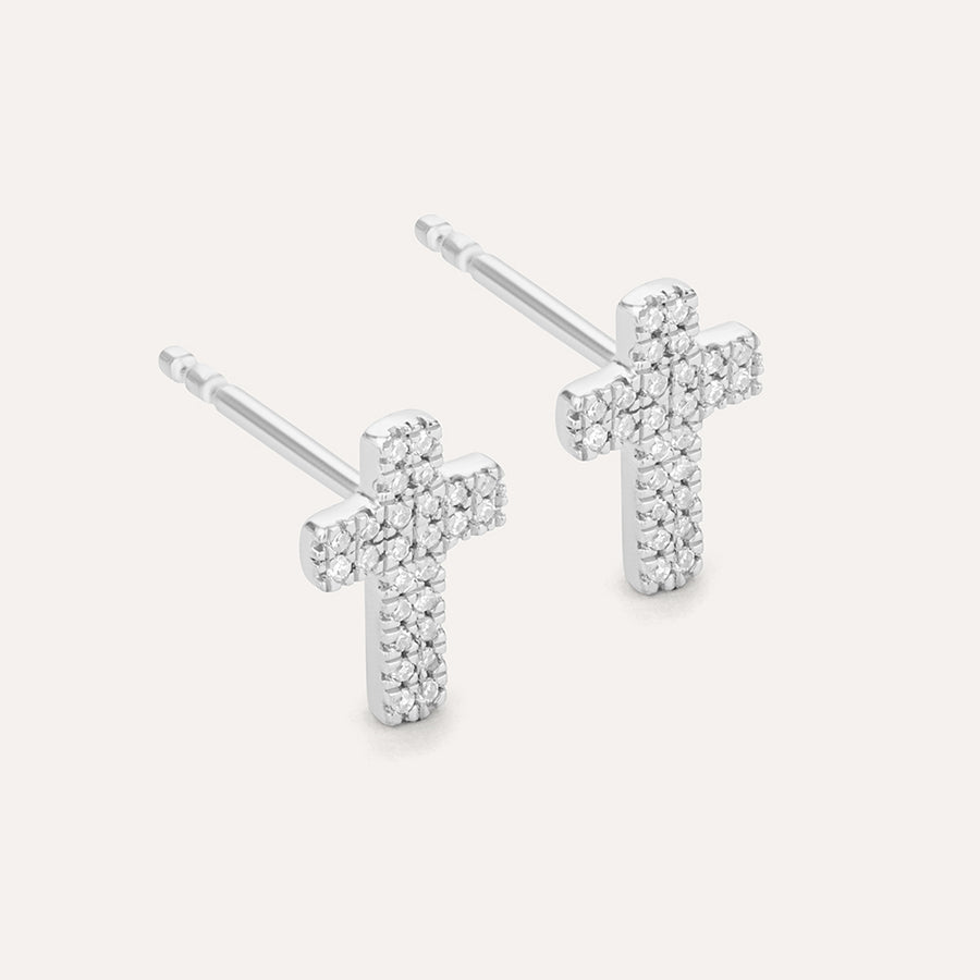 Small Cross Stud Earrings