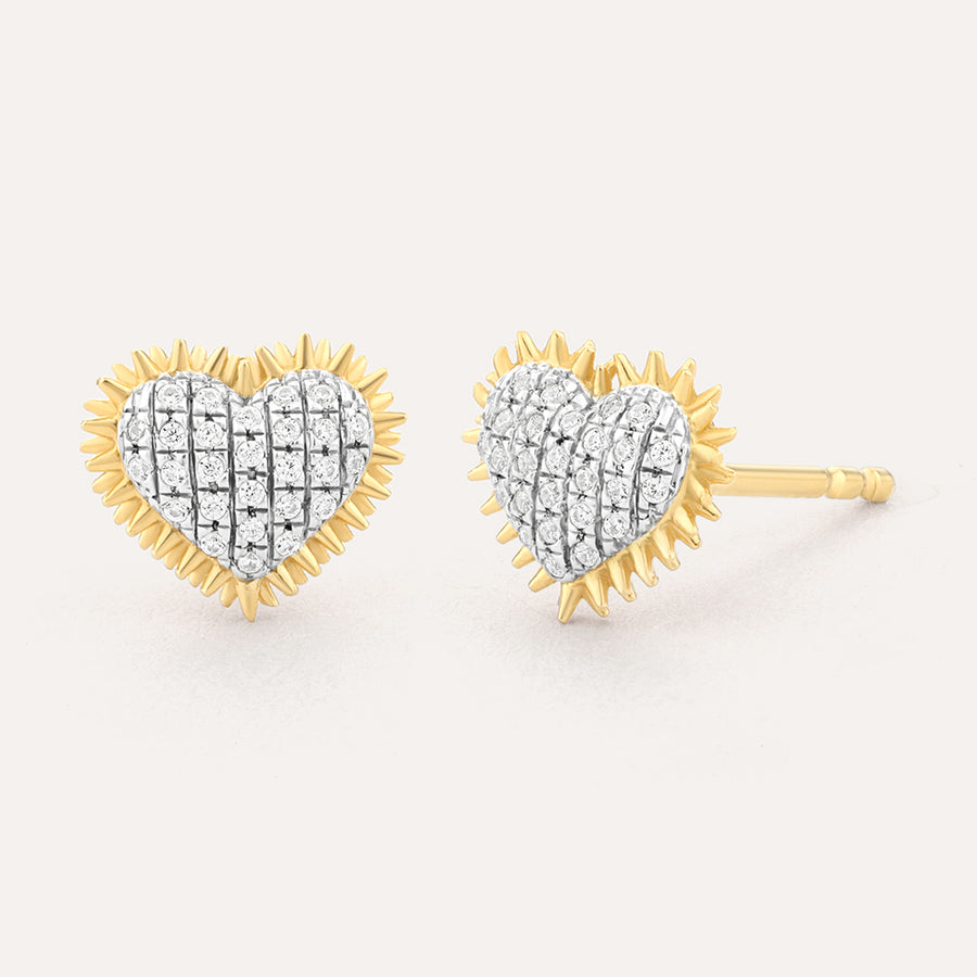 Spiked Heart Stud Earrings