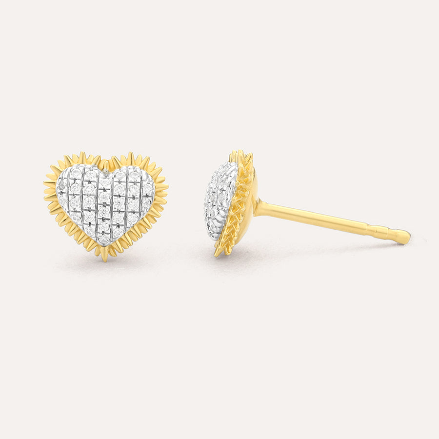 Spiked Heart Stud Earrings