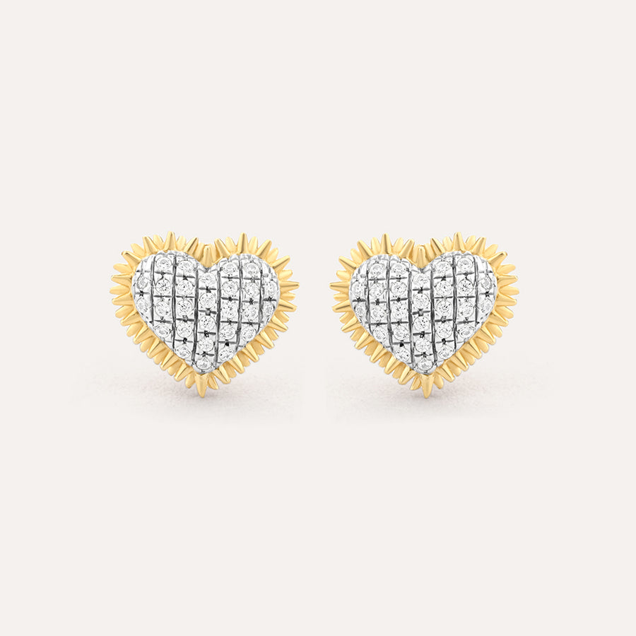 Spiked Heart Stud Earrings