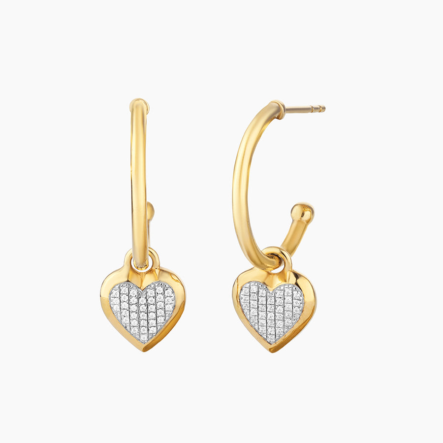 Protected Heart Hoop Earrings