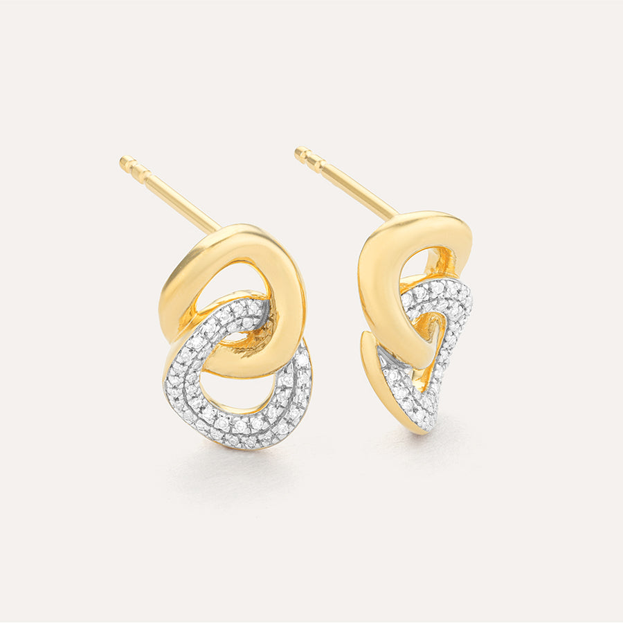 Entwined Discs Stud Earrings