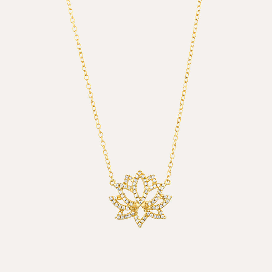 Blooming Lotus Pendant Necklace