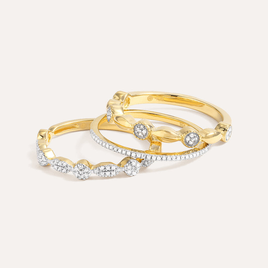 Shiny Three Stackable Ring